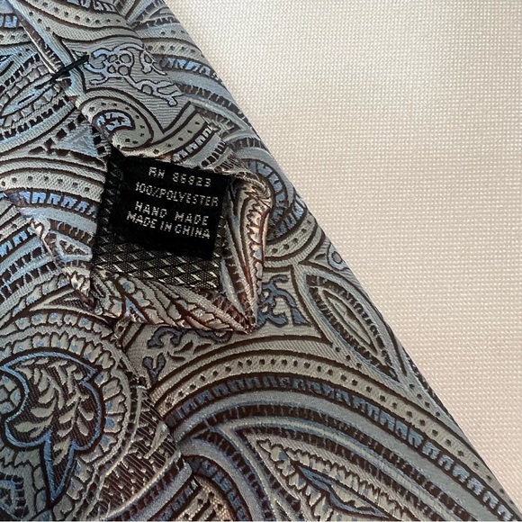Alexander Julian Paisley Tie - Blue and Gray - Picture 3 of 4